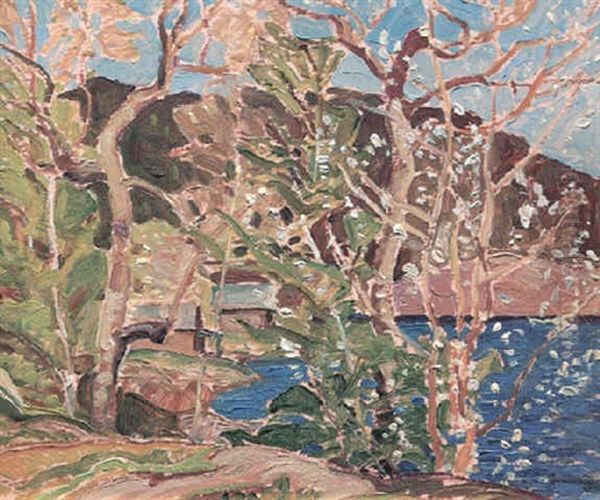 Spring Oil Painting by Franklin Carmichael