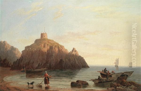 Evening Calm In A Bay Oil Painting by John Wilson Carmichael