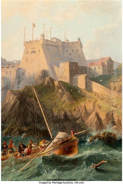 Morro Castle, Cuba Oil Painting by John Wilson Carmichael