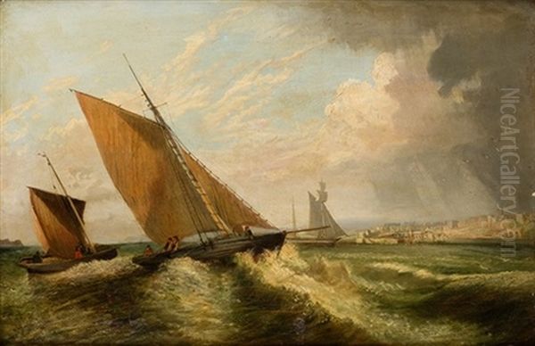 Marina Oil Painting by John Wilson Carmichael