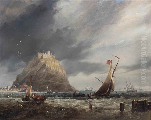 St Michael's Mount, Cornwall Oil Painting by John Wilson Carmichael