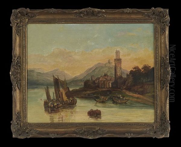 On The Rhine Oil Painting by John Wilson Carmichael