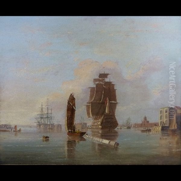 Portsmouth Harbour Oil Painting by John Wilson Carmichael