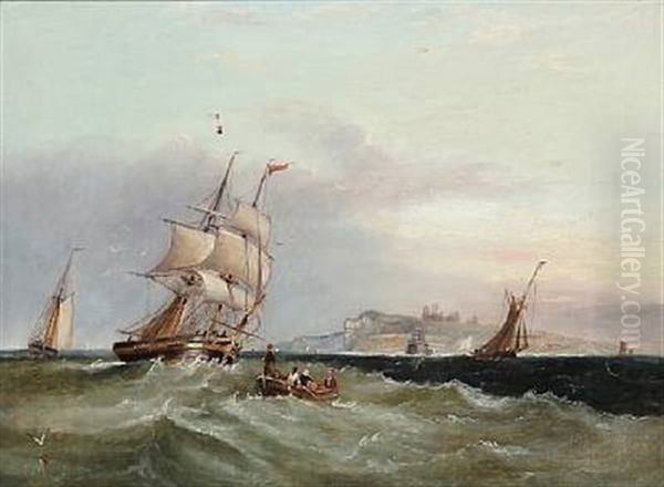 Seascape Out Hsore Tynemouth Oil Painting by John Wilson Carmichael