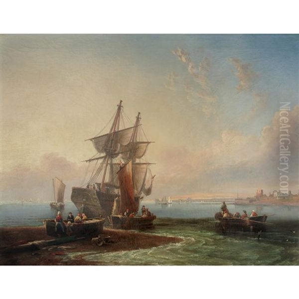 The Bergithe Drammer Off The South African Coast Oil Painting by John Wilson Carmichael