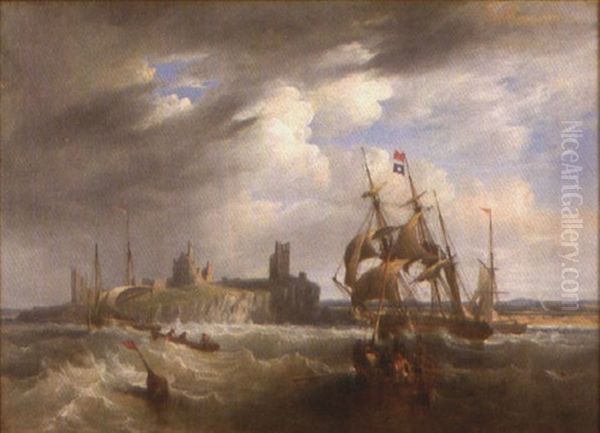 Coastal Scene With Ships Oil Painting by John Wilson Carmichael