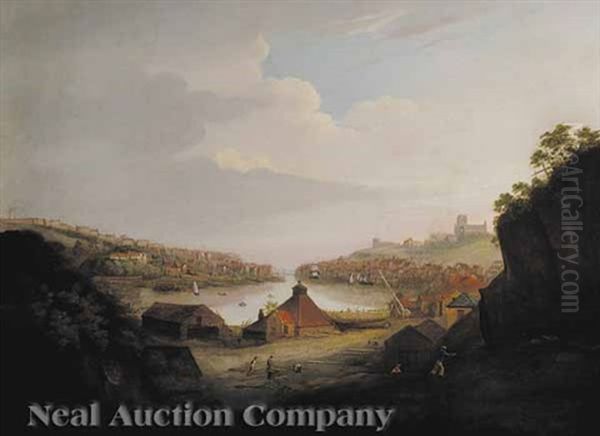 Whitby Harbour Oil Painting by John Wilson Carmichael