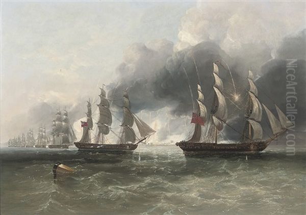 The Forcing Of The Scheldt, August 11, 1809 Oil Painting by John Wilson Carmichael