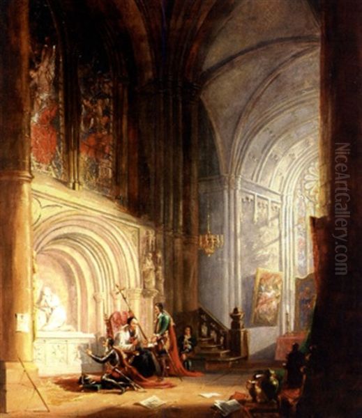 In The Cathedral Oil Painting by John Wilson Carmichael