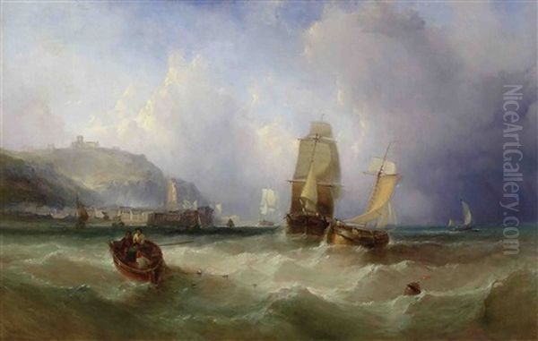 Scarborough  - Seascape & Boats Oil Painting by John Wilson Carmichael