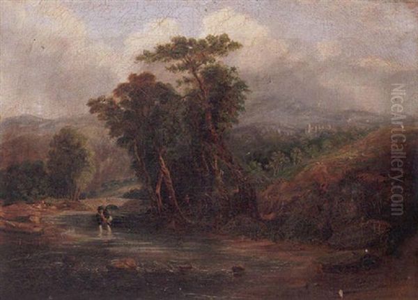 View Of Ravensworth Castle Oil Painting by John Wilson Carmichael