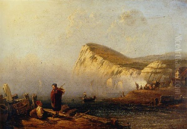 Beachy Head Oil Painting by John Wilson Carmichael