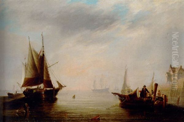 The Mouth Of The Tyne Oil Painting by John Wilson Carmichael