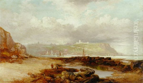 A View Of Dover Castle From The Harbor Oil Painting by John Wilson Carmichael