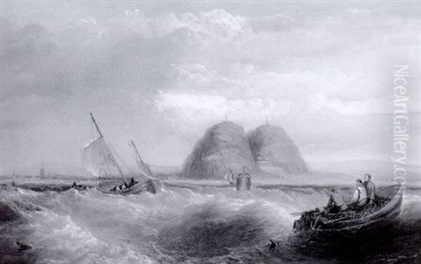 Off Dumbarton Rock, Scotland Oil Painting by John Wilson Carmichael