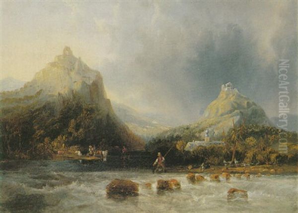 Nonnenwerth On The Rhine by John Wilson Carmichael