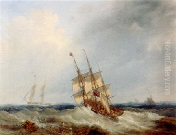 A Blustery Day Oil Painting by John Wilson Carmichael