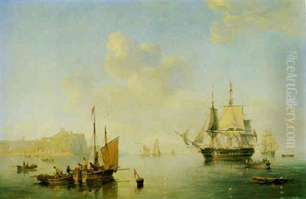 Scarborough Bay Oil Painting by John Wilson Carmichael