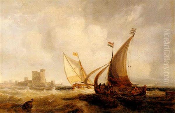 Rounding The Harbor Oil Painting by John Wilson Carmichael