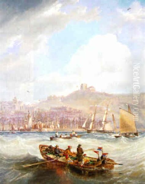 Shipping Off Scarborough Oil Painting by John Wilson Carmichael