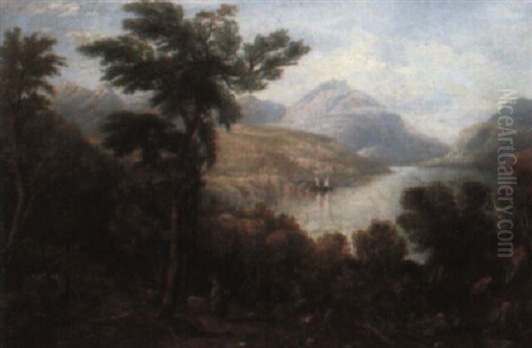 View Near Loch Shiel, Invernesshire Oil Painting by John Wilson Carmichael