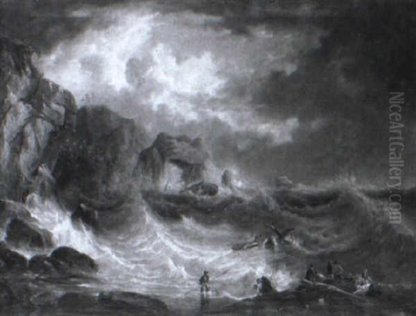 Stormy Seas Oil Painting by John Wilson Carmichael