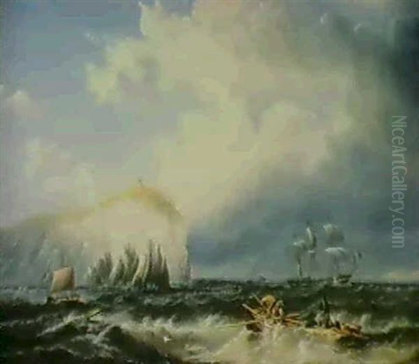 Off The Needles, Isle Of Wight Oil Painting by John Wilson Carmichael