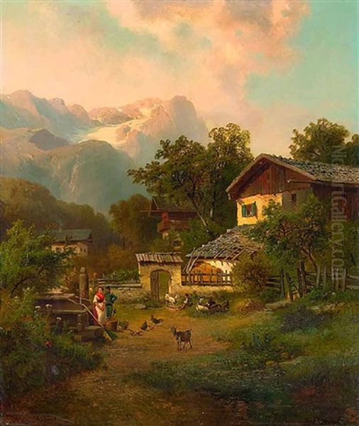 Partie Bei Partenkirchen - Oberbaiern Oil Painting by Dedo Carmiencke