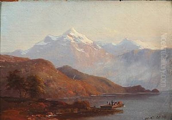 Landscape, Presumably From Norway Oil Painting by Johann Hermann Carmiencke