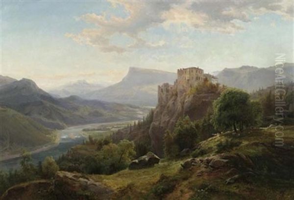 Gebirgslandschaft Oil Painting by Johann Hermann Carmiencke