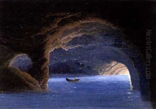 Capri Oil Painting by Johann Hermann Carmiencke