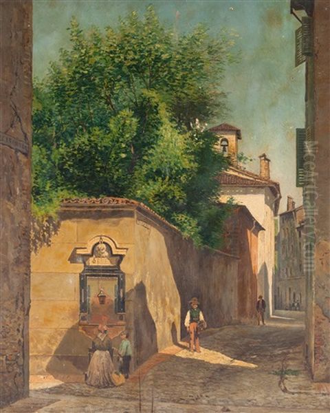 Paesaggio Con Figure Oil Painting by Guido Carmignani