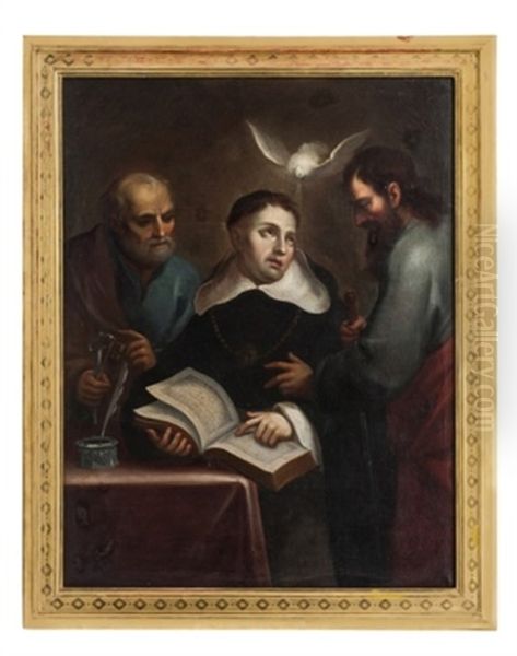 Inspiracion De Santo Tomas De Aquino Oil Painting by Jose Rodriguez de Carnero