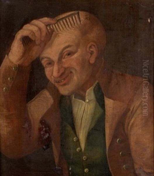 Hombre Peinandose Oil Painting by Antonio Carnicero Mancio