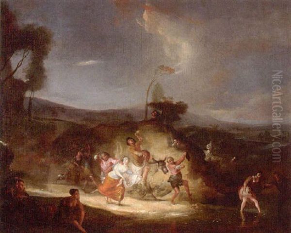 Landscape With A Bacchanal Oil Painting by Antonio Carnicero Mancio