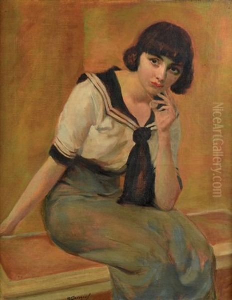 Jeune Femme En Vareuse Oil Painting by Richard Carniel