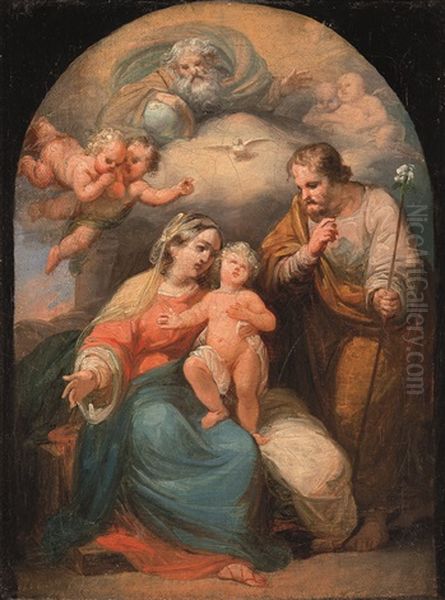 Sacra Famiglia Oil Painting by Giovanni Carnovali