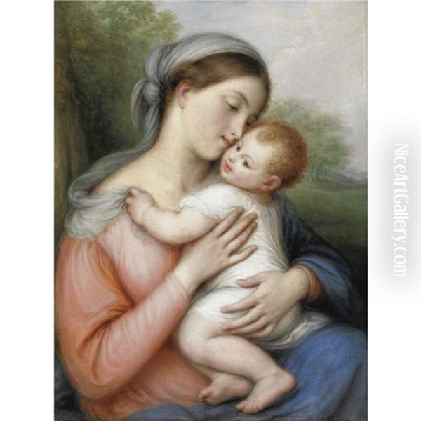 Madonna Col Bambino Oil Painting by Giovanni Carnovali