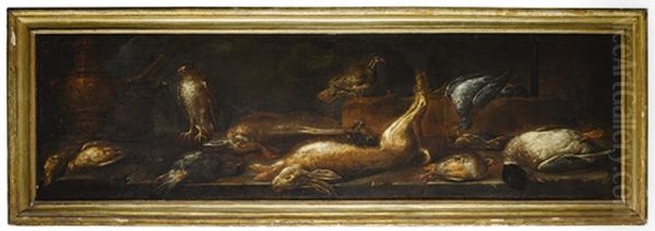 A Still Life Of Game On A Stone Surface Oil Painting by Baldassare De Caro