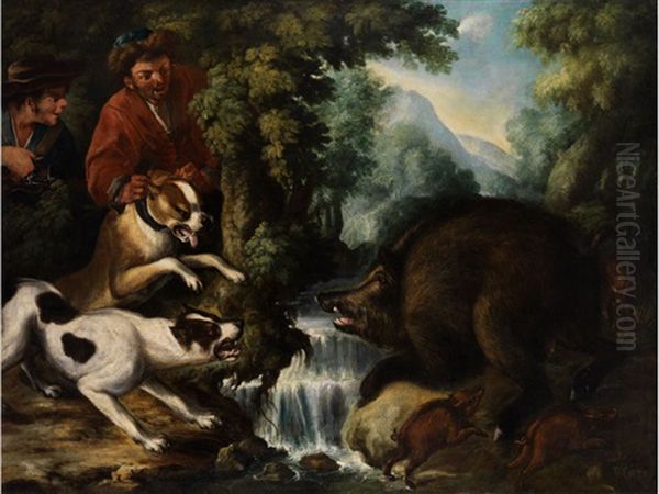 Wildschweinjagd Oil Painting by Baldassare De Caro