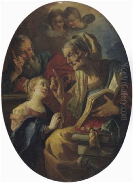 L'educazione Della Vergine Oil Painting by Lorenzo De Caro