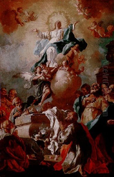 The Assumption Of The Virgin Oil Painting by Lorenzo De Caro