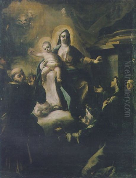 Madonna Del Rosario Oil Painting by Lorenzo De Caro