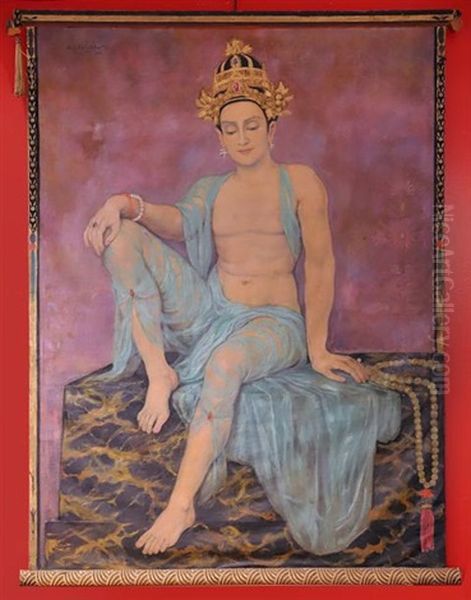 Le Danseur Cambodgien Oil Painting by Henry Caro-Delvaille