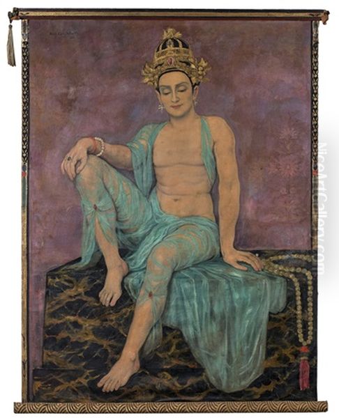 Danseur Laotien Oil Painting by Henry Caro-Delvaille