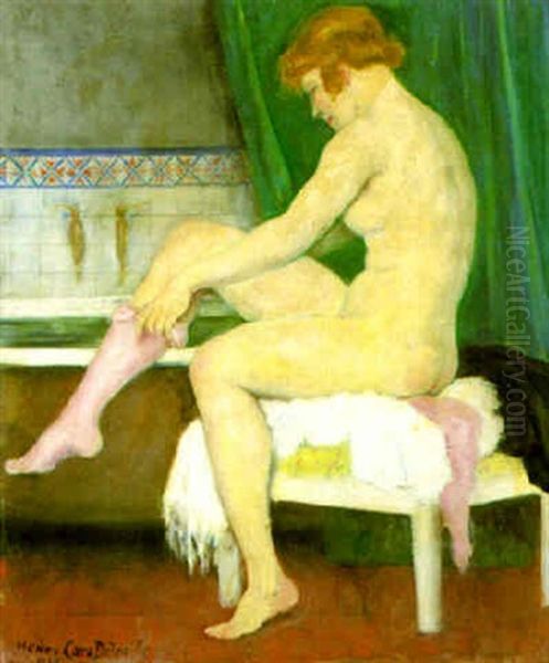 Before The Bath Oil Painting by Henry Caro-Delvaille