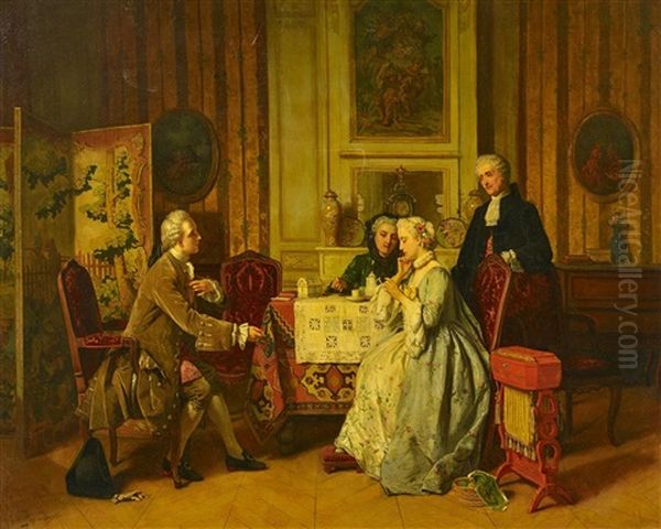 Der Hochzeitsantrag Oil Painting by Jean Carolus