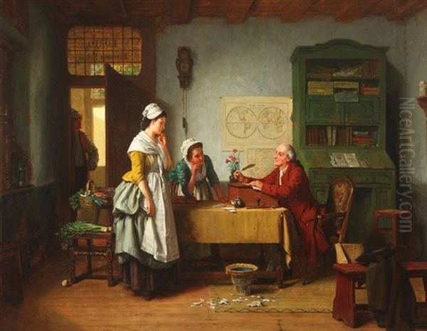 The Notary Oil Painting by Jean Carolus