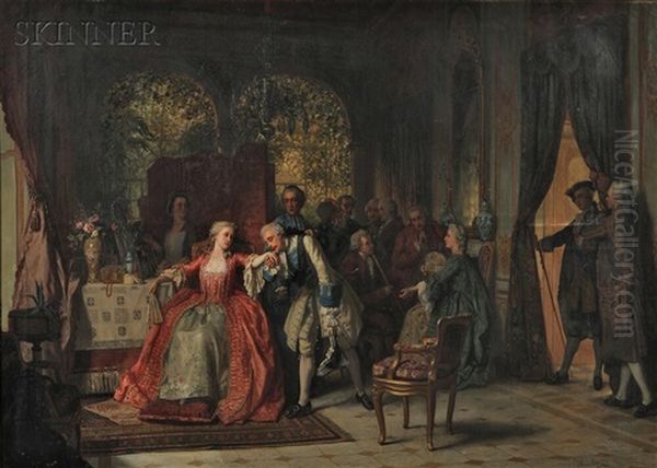 A Festive Occasion Oil Painting by Jean Carolus