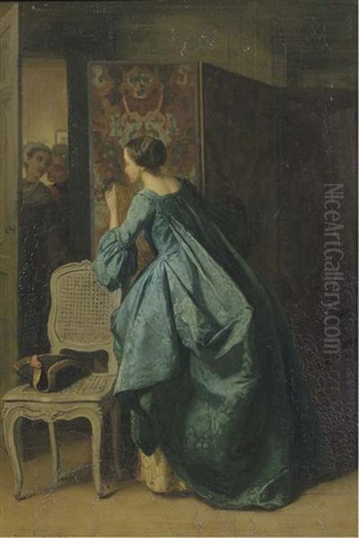 Spying On Lovers Oil Painting by Jean Carolus